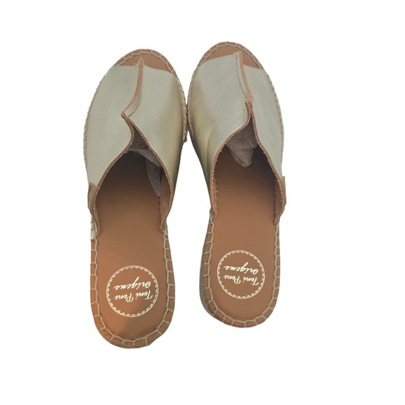 Toni Pons Ivonne Espadrille Platform Wedge Slide Sandals Platinum Gold EU 39/8.5 - Picture 9 of 9
